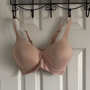 Lands' End Wirefree Molded Cup Seamless Bra Blush Pink 38C Adjustable Straps